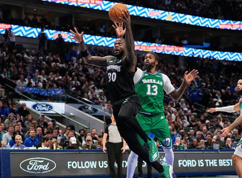NBA直播赛后战报:兰德尔砍下31分，森林狼以118-105击败缺少主力的独行侠